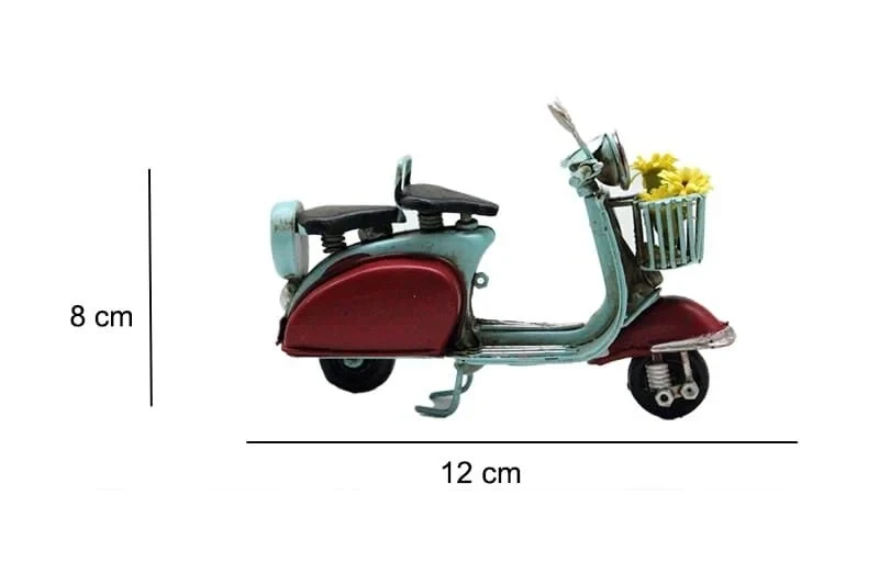 Metal Model Sepetli Vespa Motosiklet