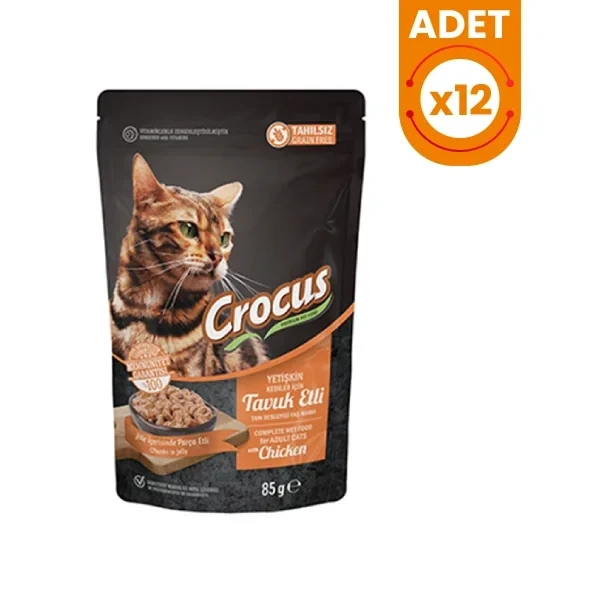 Crocus Tahılsız Pouch Jöleli Tavuklu Yetişkin Konserve Kedi Maması