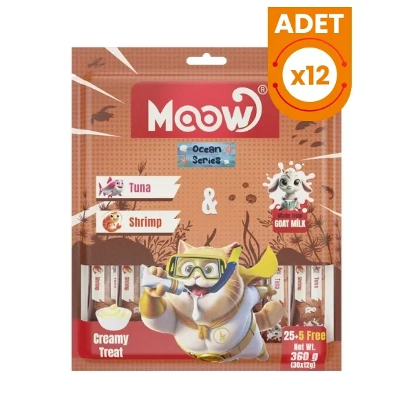 Moow Ton Balıklı Karidesli ve Keçi Sütlü Yetişkin Sıvı Kedi Ödül Maması
