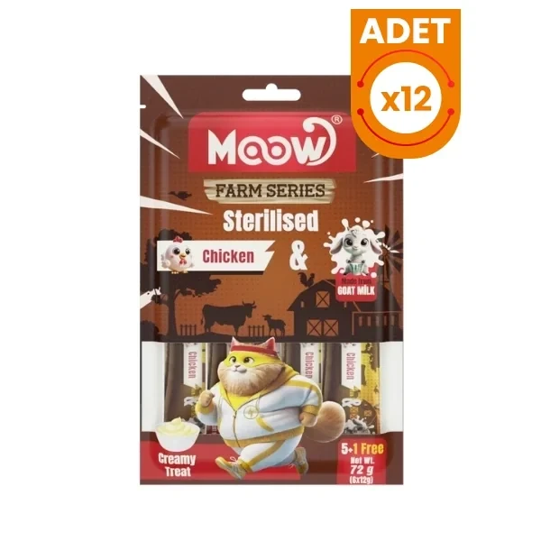 Moow Tavuklu ve Keçi Sütlü Kısırlaştırılmış Sıvı Kedi Ödül Maması