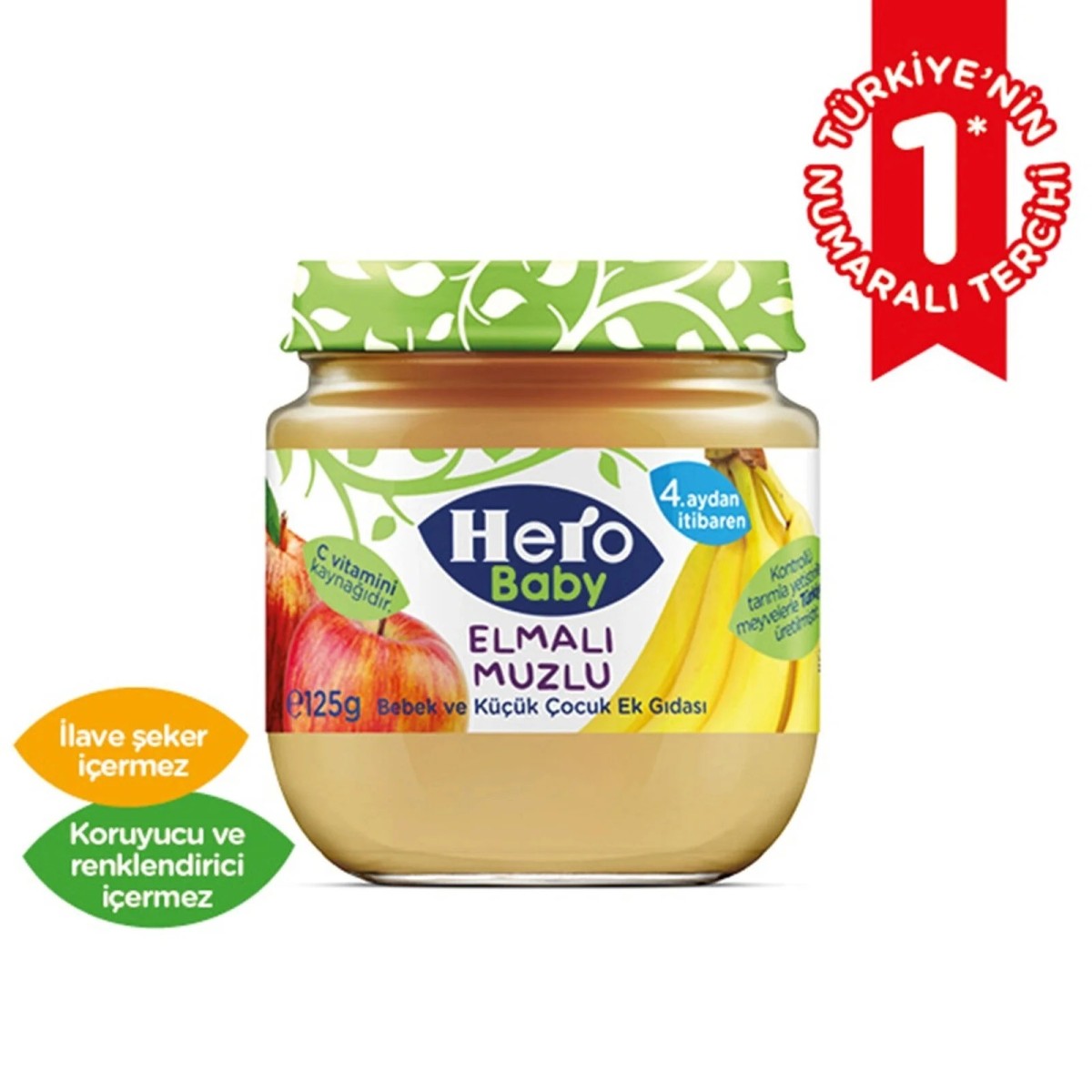 Hero Baby Elmalı Muzlu Kavanoz Mama 125 gr