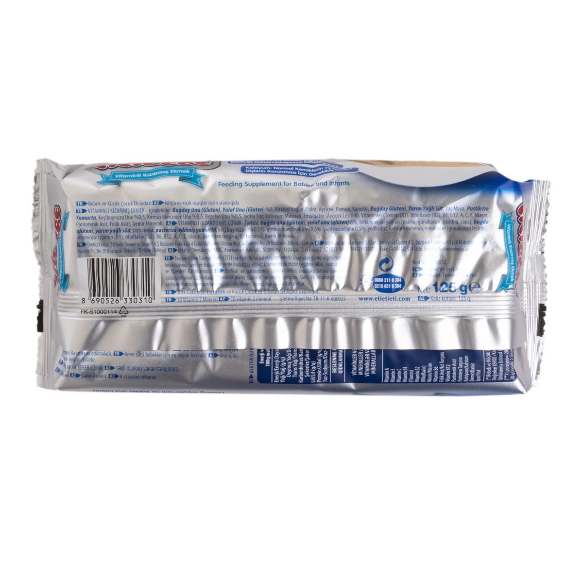 Eti Cicibebe Vitaminli Bebek Ekmeği 125 gr