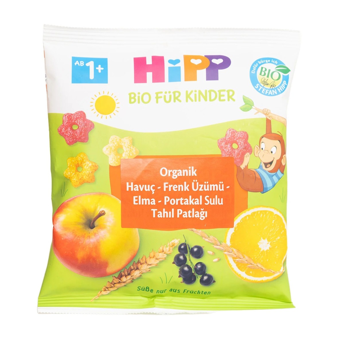 HiPP Organik Havuçlu Frenk Üzümlü Elmalı Portakallı Tahıl Patlağı