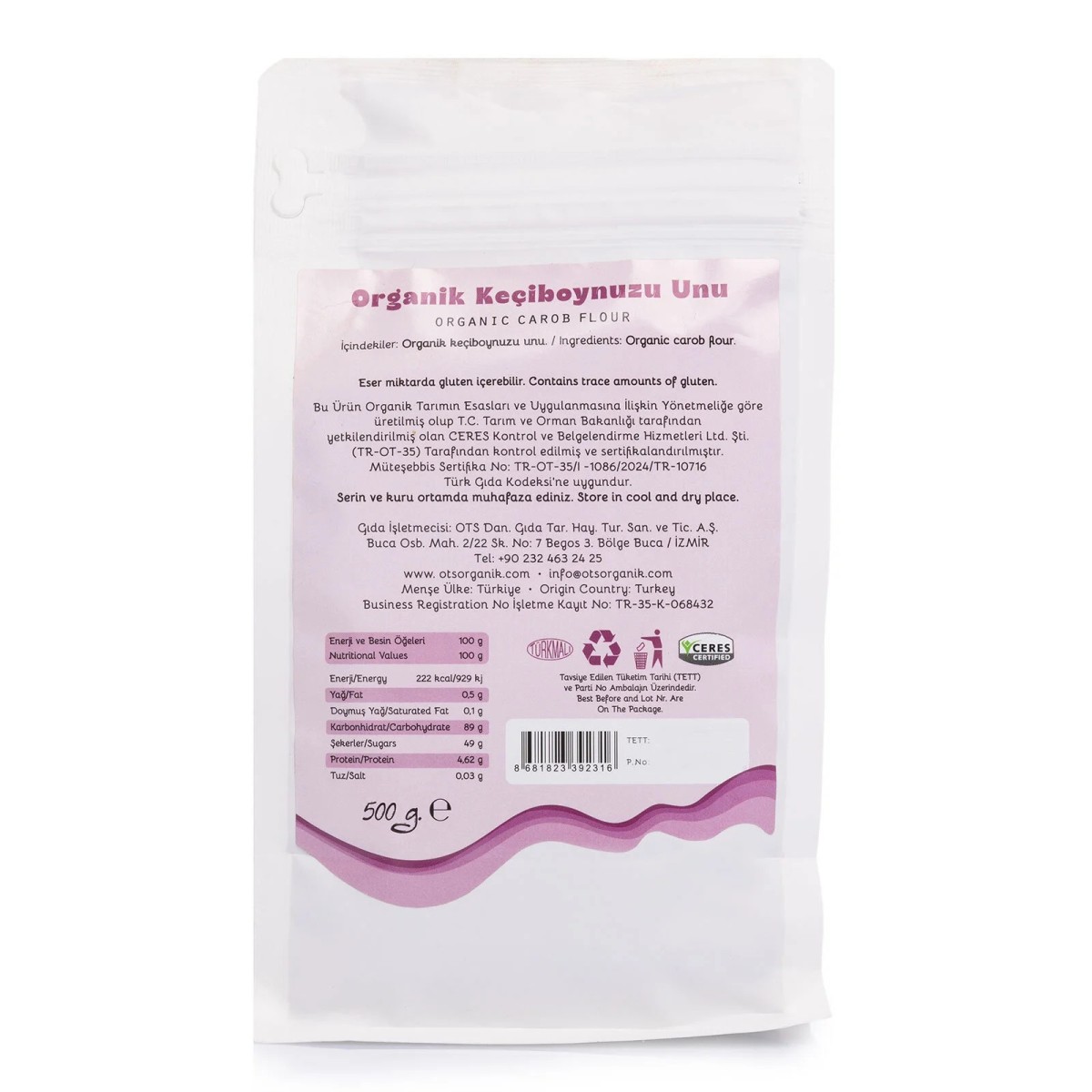 OTS Organik Keçiboynuzu Unu 500 gr