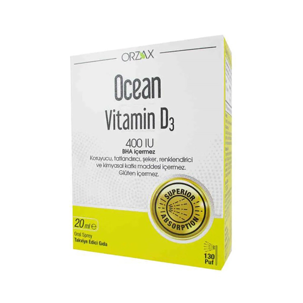 Orzax Ocean Vitamin D3 400 IU Sprey 20ml