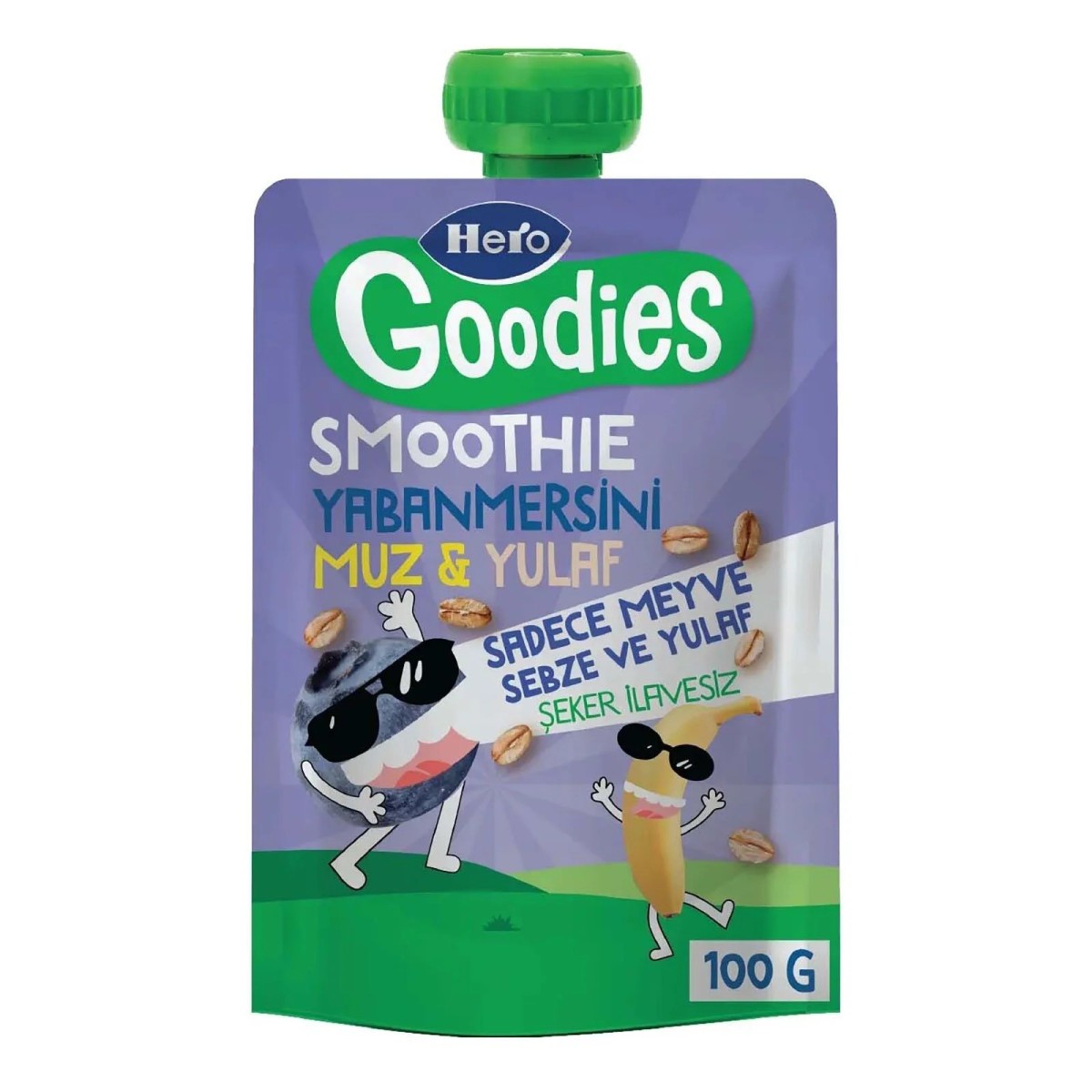 Hero Goodies Yaban Mersinli Muz Yulaf Püresi 100gr