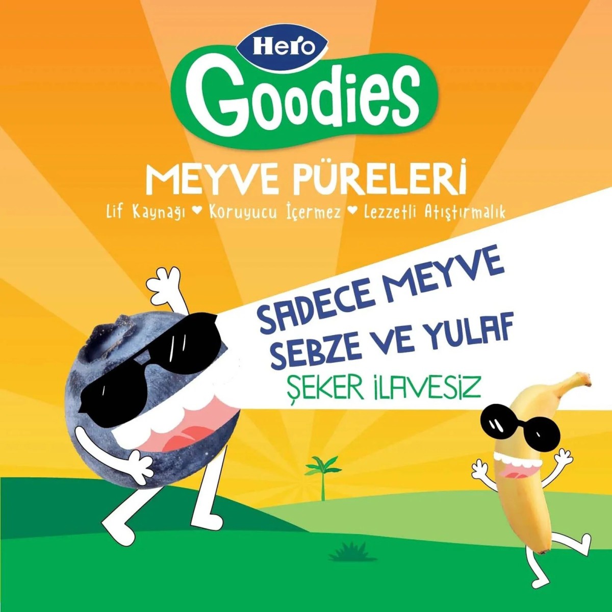 Hero Goodies Yaban Mersinli Muz Yulaf Püresi 100gr