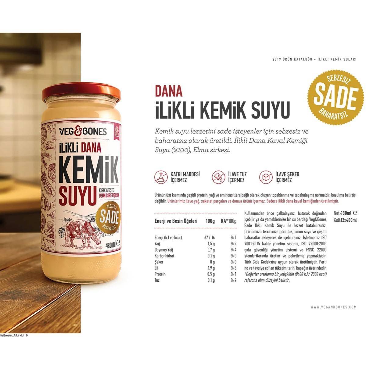 Veg&Bones Dana İlikli Kemik Suyu 480 ml