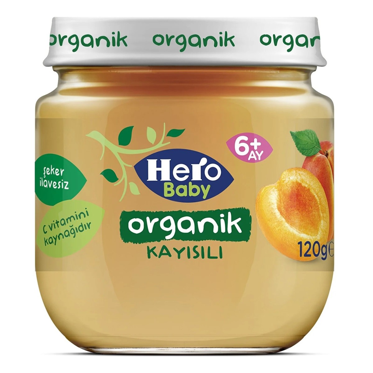 Hero Baby Organik Kayısılı Kavanoz Mama 120 gr