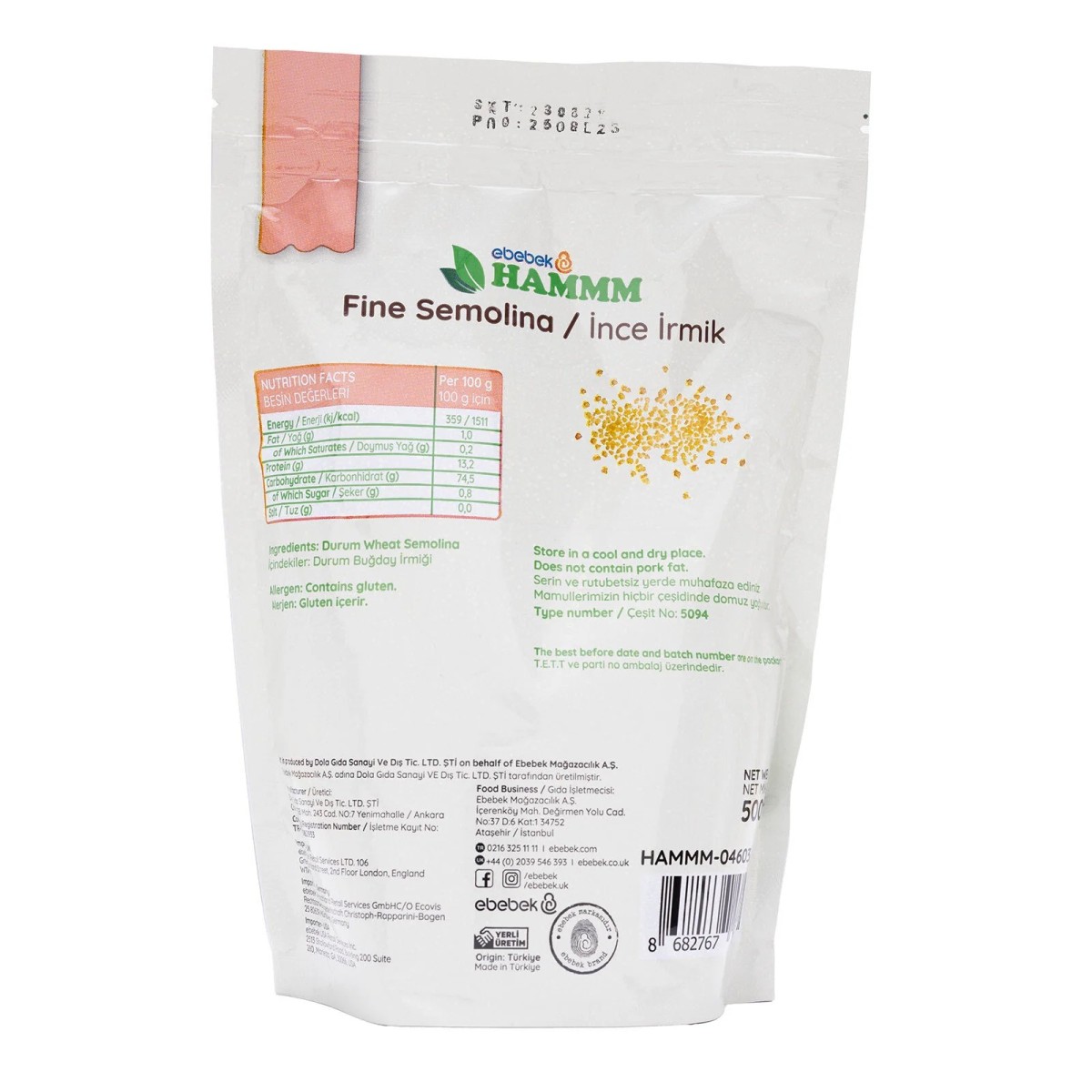 HAMMM Buğday İrmiği Unu 500 gr