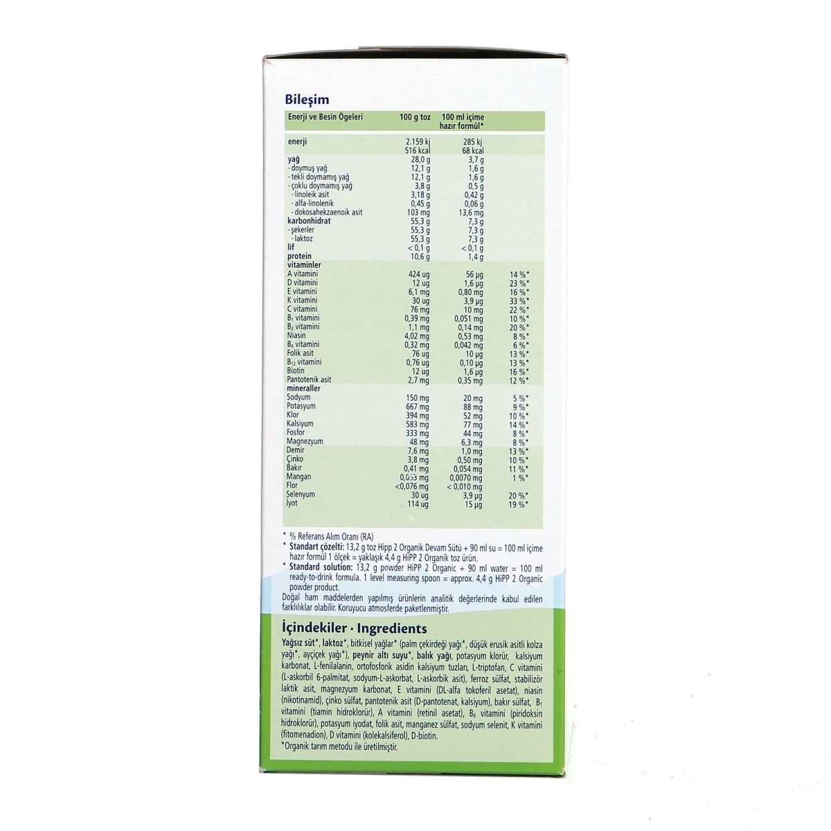 HiPP 2 Organik Devam Sütü 600 gr 6+ Ay