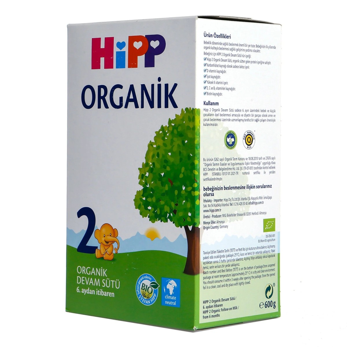 HiPP 2 Organik Devam Sütü 600 gr 6+ Ay