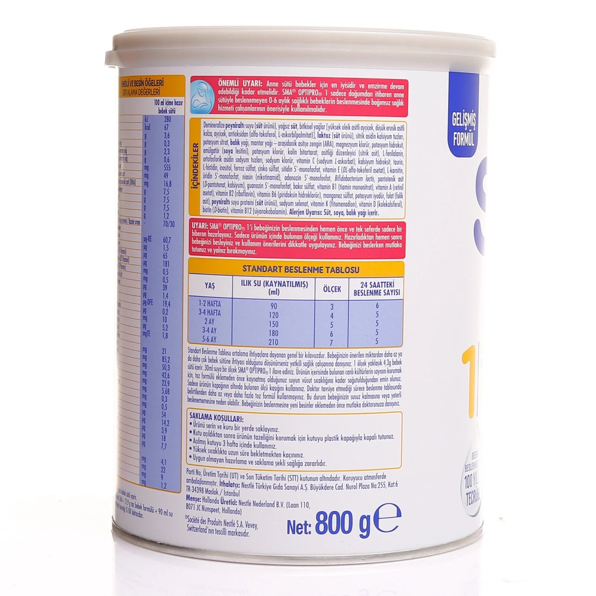 SMA Optipro Probiyotik 1 Bebek Sütü 800 gr 0-6 Ay