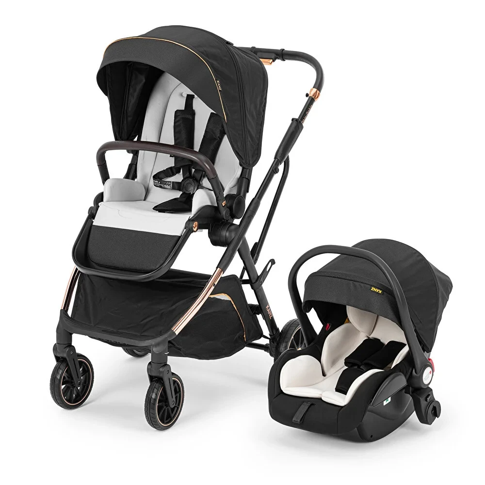 Okie Dokie Travel Sistem Bebek Arabası Tek Elle Katlanabilir Çift Yönlü 0-4 Yaş 22 Kg Siyah