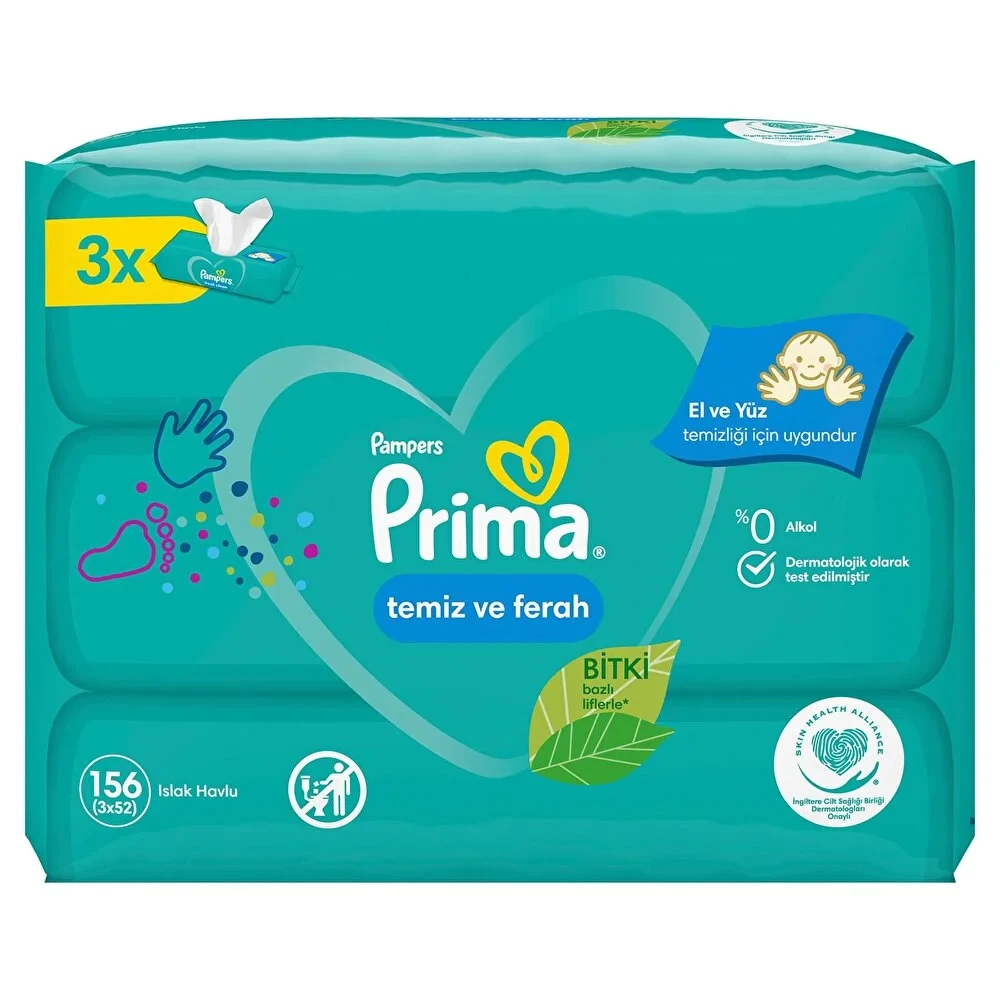 Temiz ve Ferah Bebek Islak Mendil 3x52 Adet