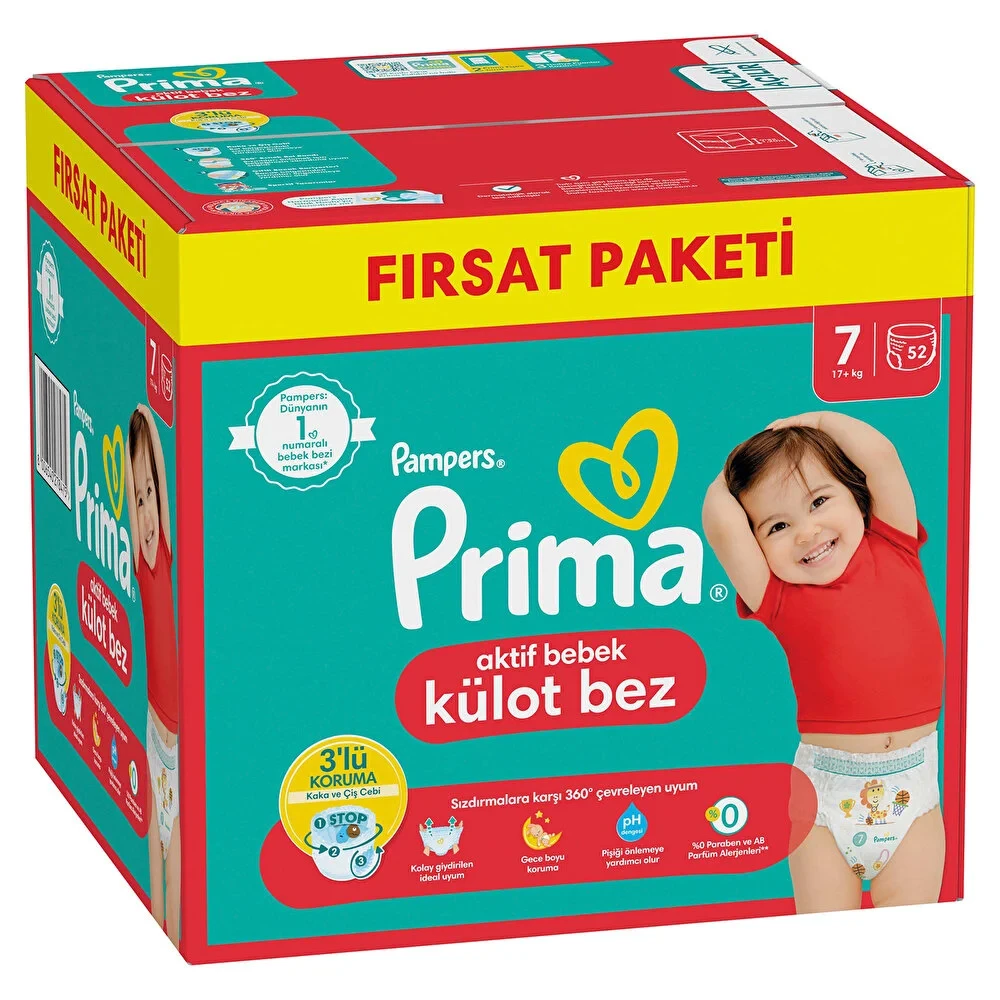 Külot Bebek Bezi Fırsat Paketi XXL 7 Beden 17 kg+ 52 Adet