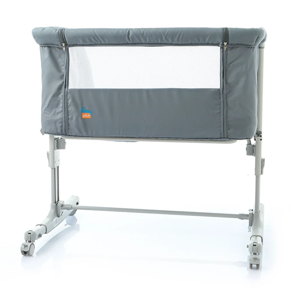 Anne Yanı Asansörlü ve Sallanabilir Bebek Beşiği Gri
