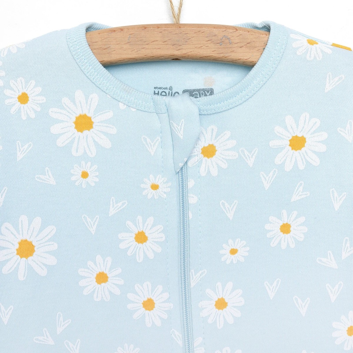 HelloBaby Yenidoğan Kız Bebek Patikli Tulum İnterlok Açık Mavi