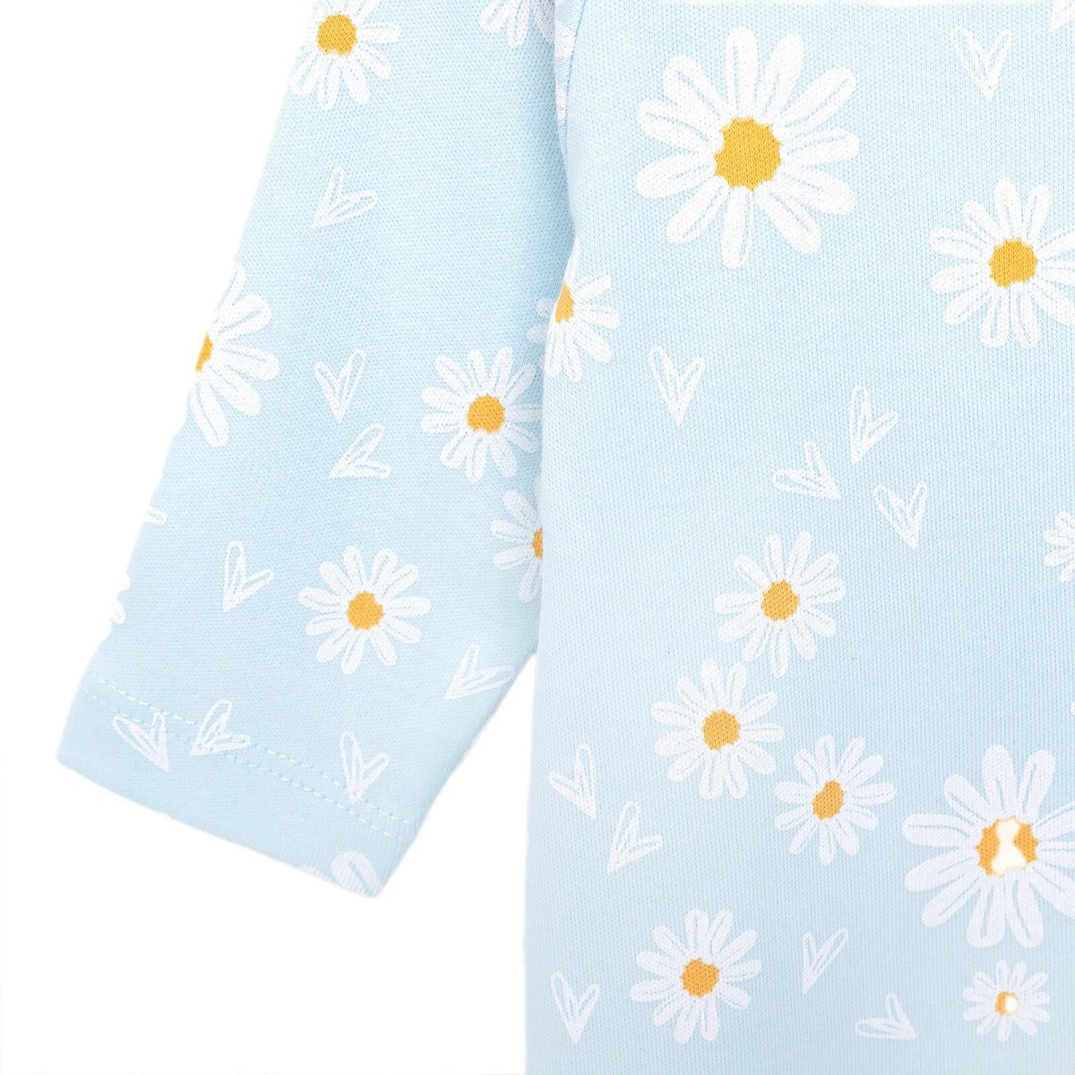 HelloBaby Yenidoğan Kız Bebek Patikli Tulum İnterlok Açık Mavi