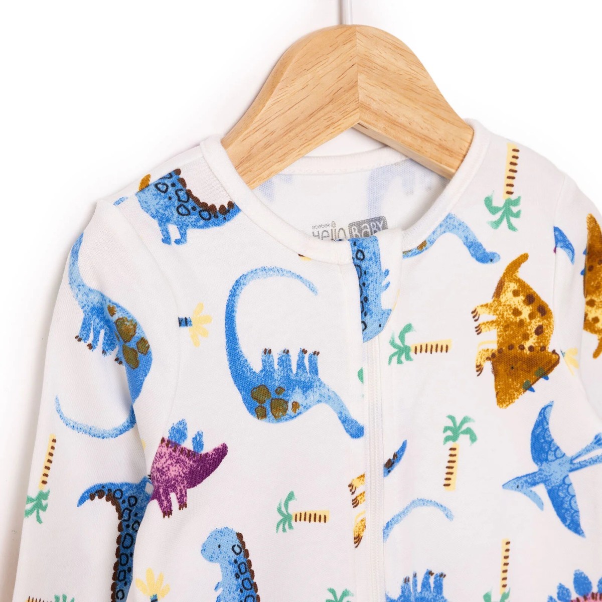 HelloBaby Yenidoğan Erkek Bebek Patikli Tulum İnterlok Ekru