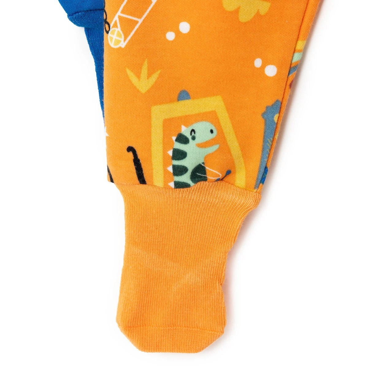 HelloBaby Erkek Bebek 2li Çoraplı Pantolon İnterlok Metraj Desenli Turuncu