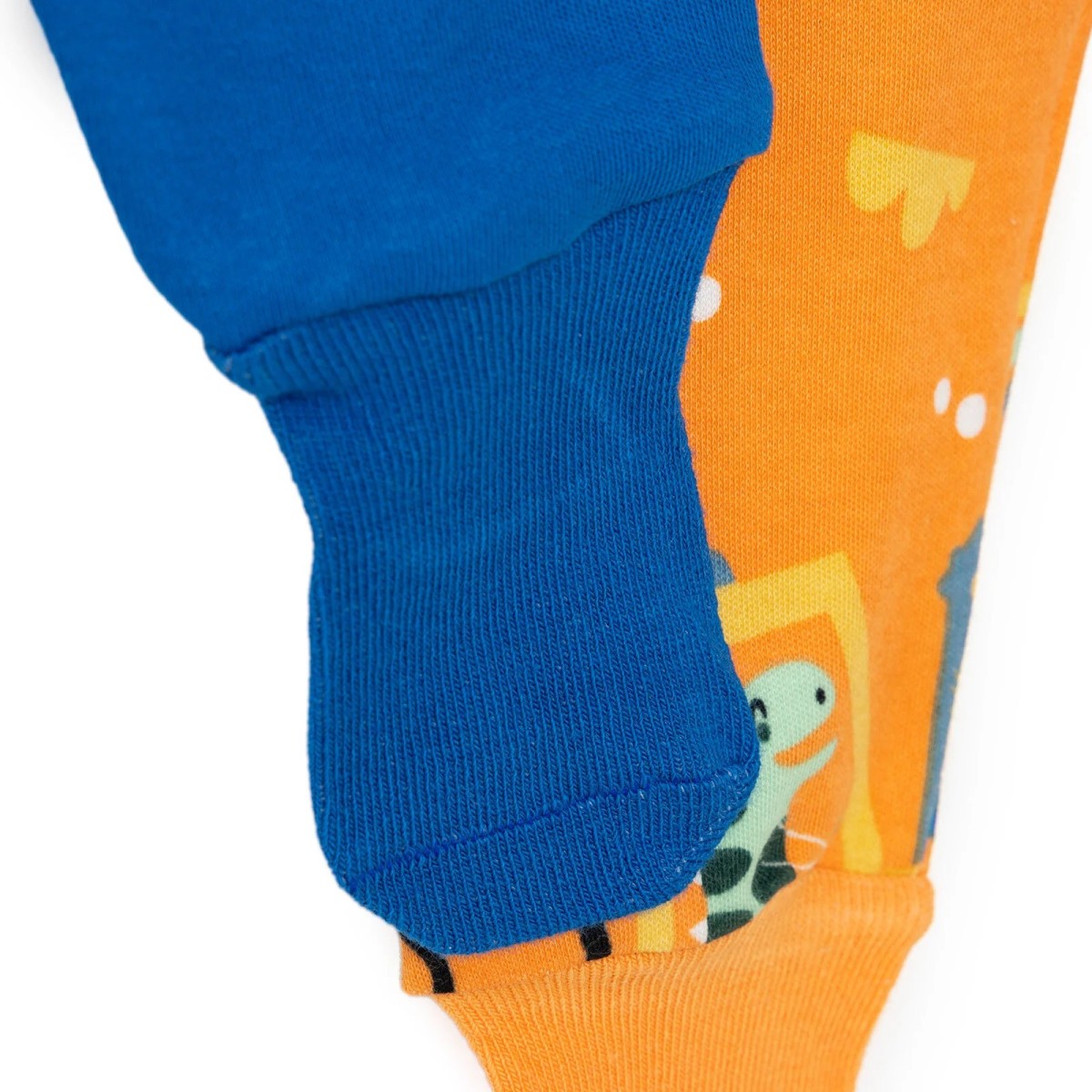 HelloBaby Erkek Bebek 2li Çoraplı Pantolon İnterlok Metraj Desenli Turuncu