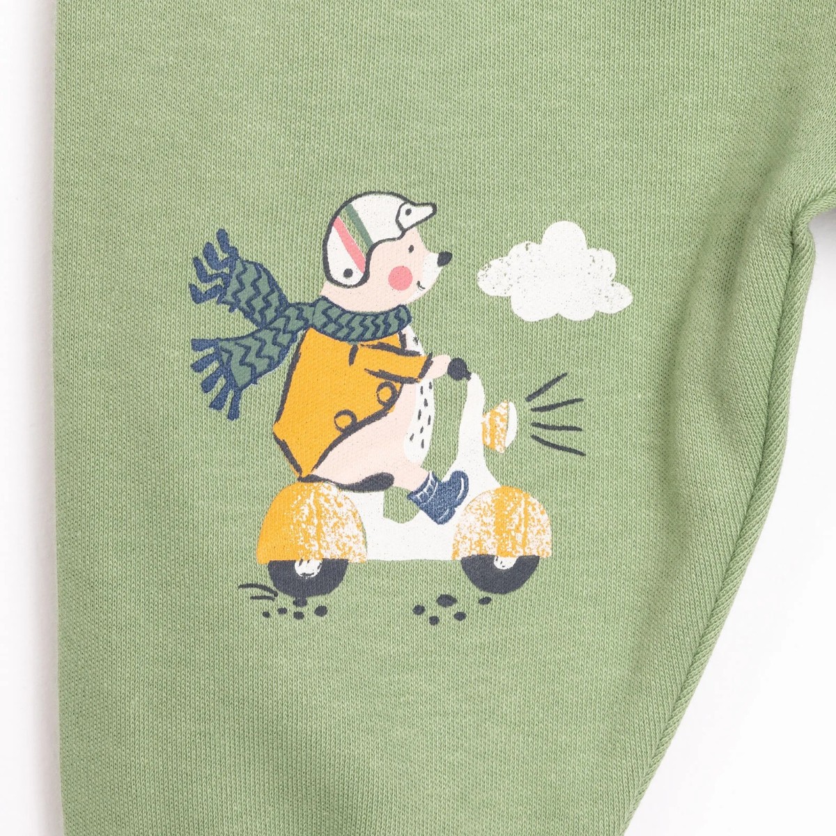 HelloBaby Erkek Bebek 2li Çoraplı Pantolon İnterlok Haki