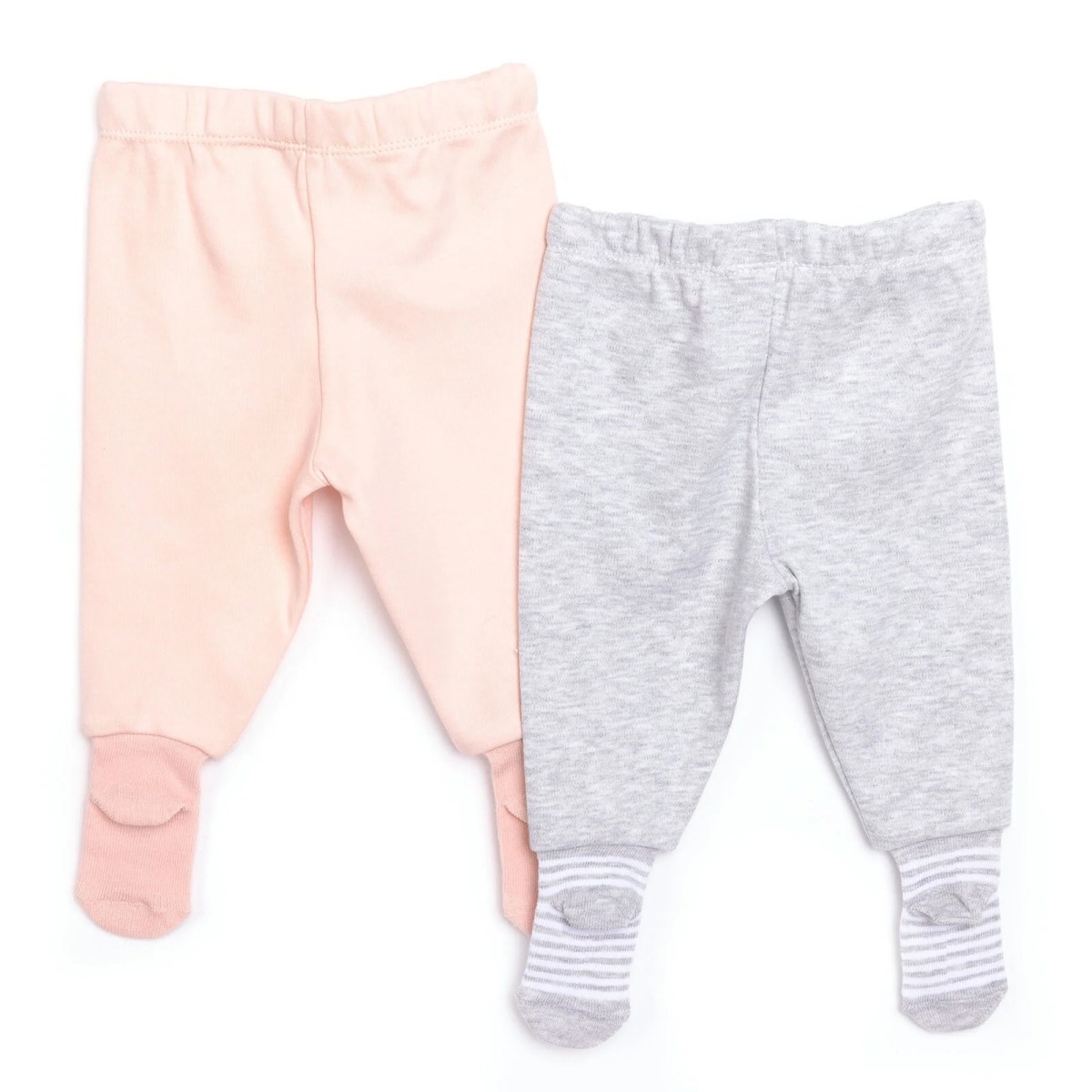 HelloBaby Kız Bebek 2li Çoraplı Pantolon İnterlok Pembe