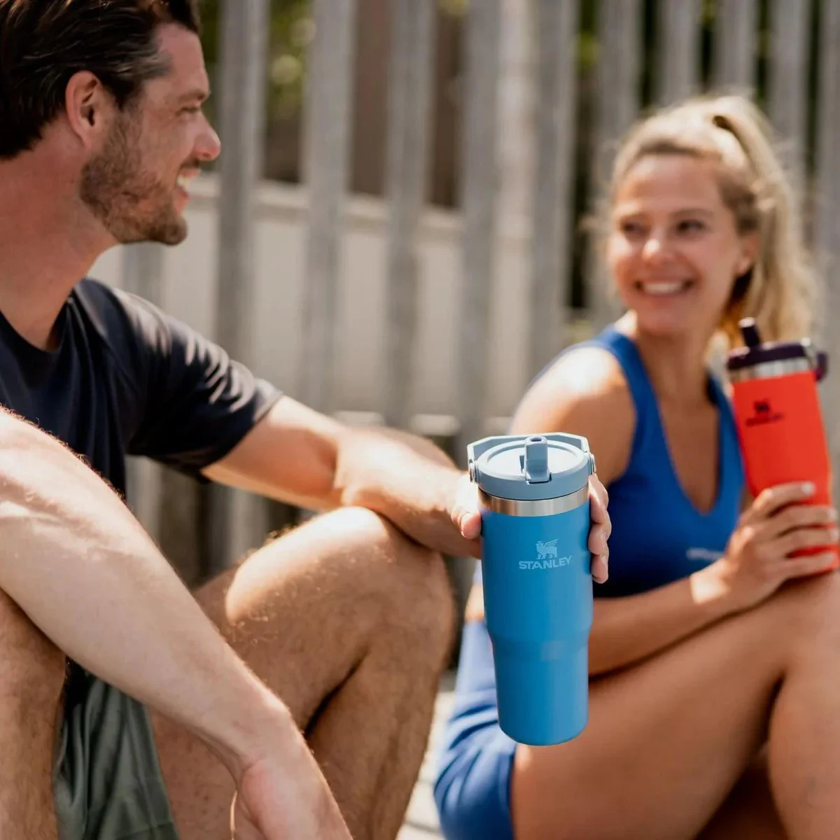 Stanley The Iceflow Flip Straw Tumbler Pipetli Termos Azure 30 OZ - 0,88L